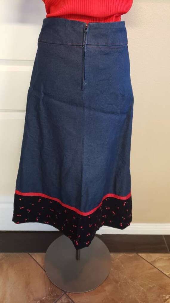 70's Denim Hippie Boho Maxi Skirt. - image 3