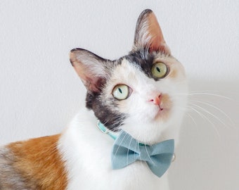 Two Piece Bandana with Ball Personalize Cat Collar Breakaway for Adult Botanical Forest Collar Pet Forest Cute Collar for cat girl