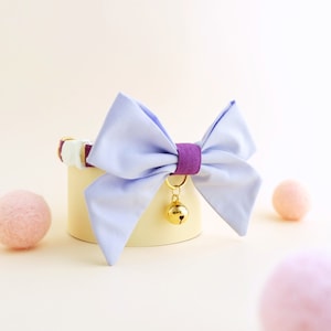 Lavender purple Sailor Bowtie with Breakaway cat collar,Removable bowtie