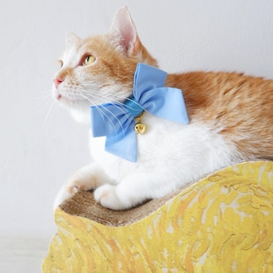 Sky Blue Sailor Bowtie with Breakaway cat collar,Removable bowtie