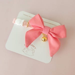 Baby Pink Sailor Bowtie Cat Collar: Removable Bowtie, Breakaway Clasp image 4
