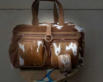 cowhide nappy bag