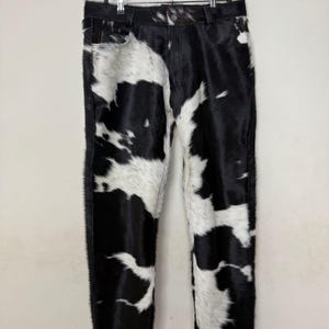 Customized Cowhide Hair on Hide Pants - Authentic Western Style All Sizes Available in Tan Color Handcrafted Western Wear Pants