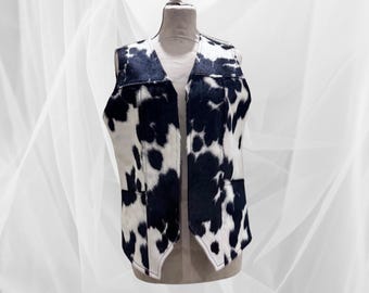 Customized Rustic Western Cowhide Leather Vest – Handmade Hair on Hide Men’s Fashion Vest