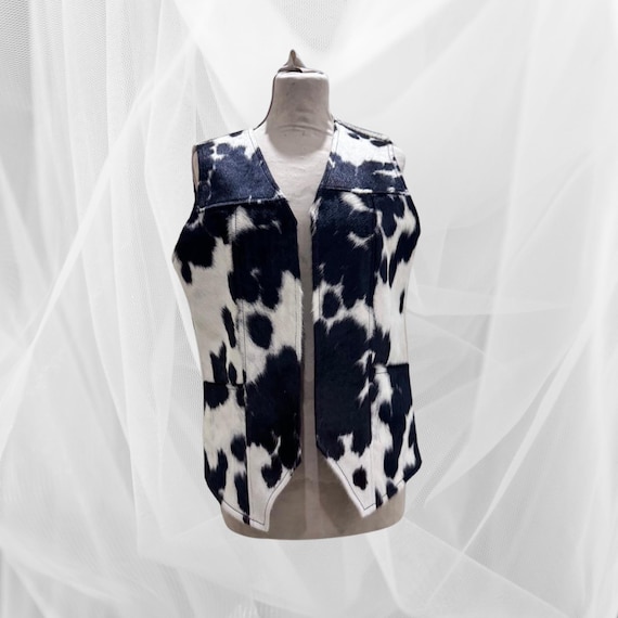 Customized Rustic Western Cowhide Leather Vest – Handmade Hair on Hide Men’s Fashion Vest