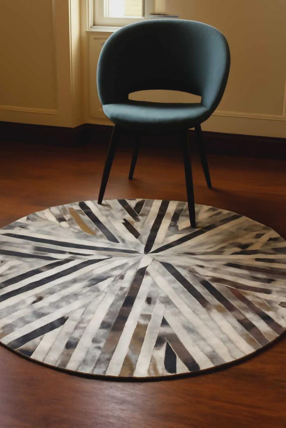 Customized Cowhide Patchwork Rug – Authentic Leather - Etsy
