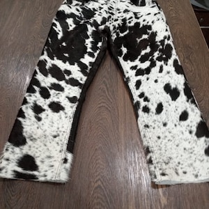 Cowhide Hair on Hide Pants - Authentic Western Style All Sizes Available in Black and White Color Handcrafted Western Wear Pants