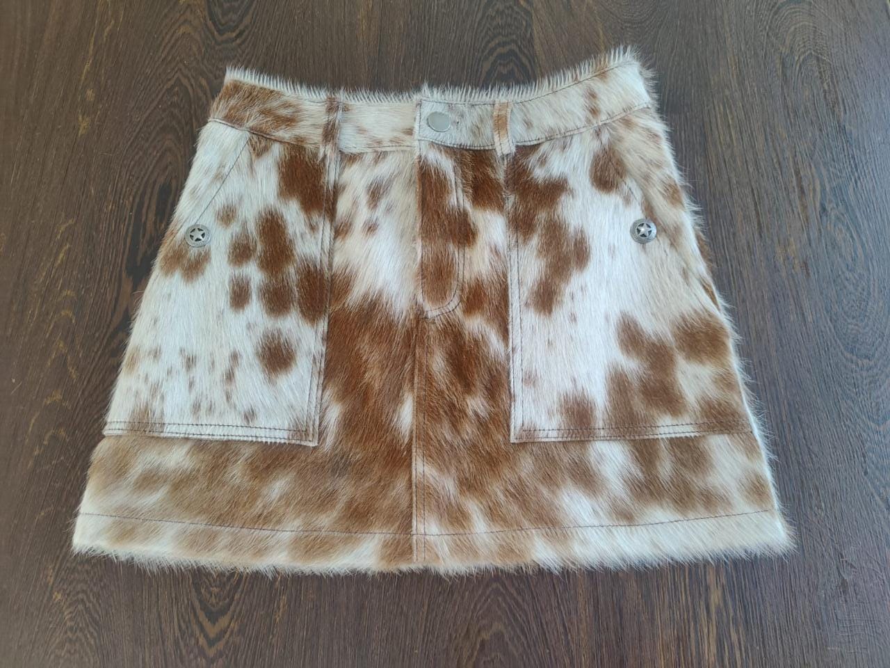 Handmade Cowhide Leather Skirt - Real Hair-On Mini Skirt - Western Rodeo Fashion