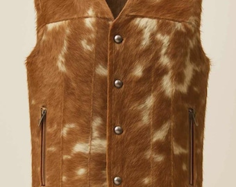 Classic Cowhide Leather Vest – Handmade Durable Men’s Fashion Vest