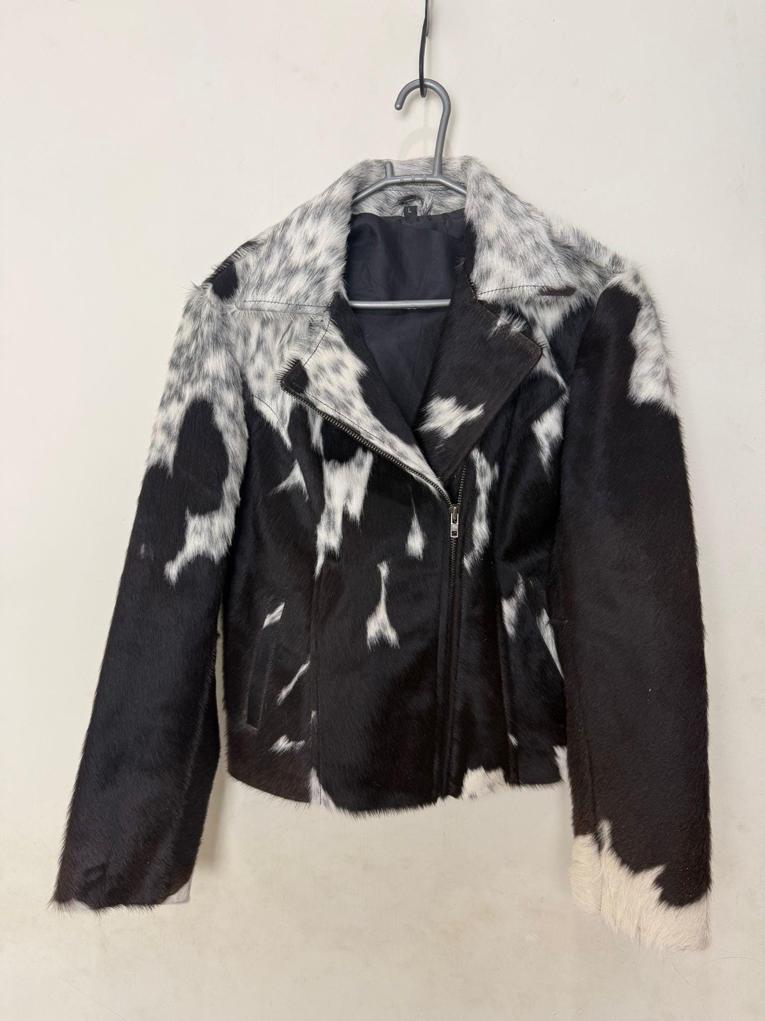 Custom Size Biker Cowhide Hairon Jacket Women, Leather Motorbike Jacket, Black Leather Jacket, Lamb Leather Jacket, Handmade Jacket,