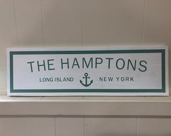 Hamptons Sign, Long Island New York, Rustic Beach Decor