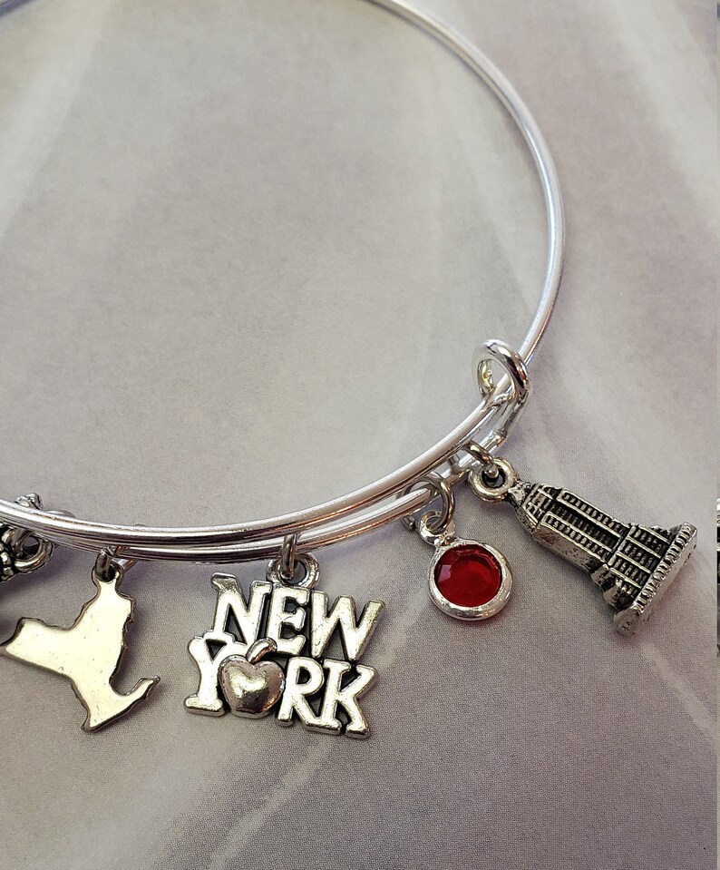 New York Charm Bracelet Statue of Liberty Empire State Etsy
