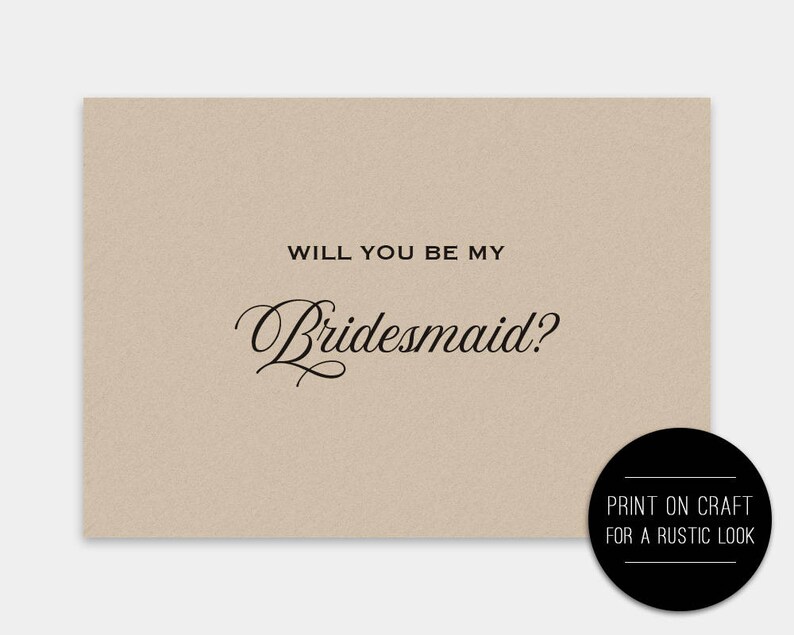 Wedding Card Digital Download Will you be my bridesmaid?