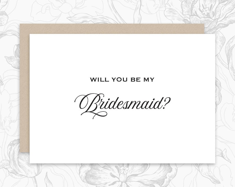 Wedding Card Digital Download Will you be my bridesmaid?