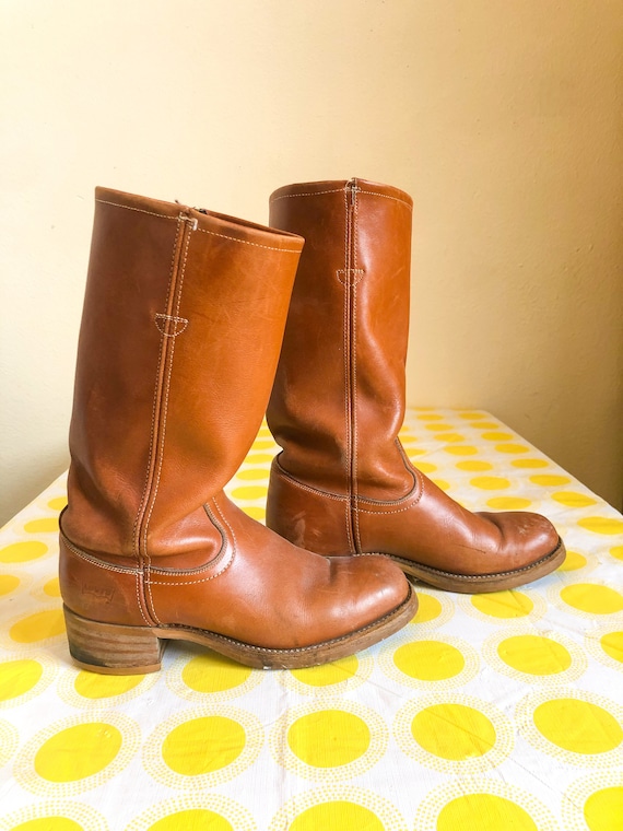 Vintage Mens 9 Leather Levis Riding Boots, Motorcy