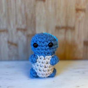 Squirtle- inspired Crochet Amigurumi Keychain