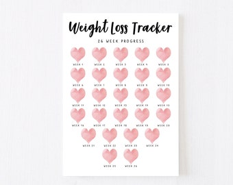 52 Week Printable Weight Loss Tracker. 5 x Digital Weekly Weigh In, Weekly Weight Tracker, 1-26 Week & 27-52 Week Weight Loss Tracker Pack