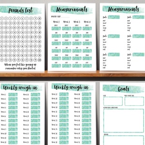 Printable Weight Loss Tracker Journal. Digital Weight Loss Chart, Wkly Weigh In, Measurement Tracker, Goal Setting Weight Watchers Slimming
