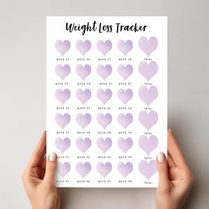 Afdrukbare tracker voor gewichtsverlies (25-48 weken). Prachtige 6 maanden digitale wekelijkse WeightLoss Tracker afdrukbaar, 6 kleuren. Wekelijkse grafiek voor gewichtsverlies.