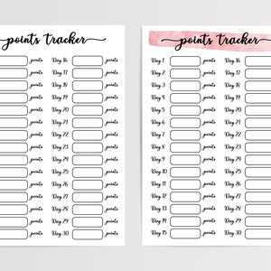 Weight Watchers Point Tracker PRINTABLE. Daily digital WW points tracker - track daily points for accountability & motivation