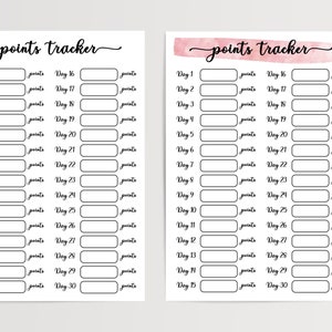 Afdrukbaar Weight Watchers-puntentracker – dagelijkse digitale WW-tracker (pdf)