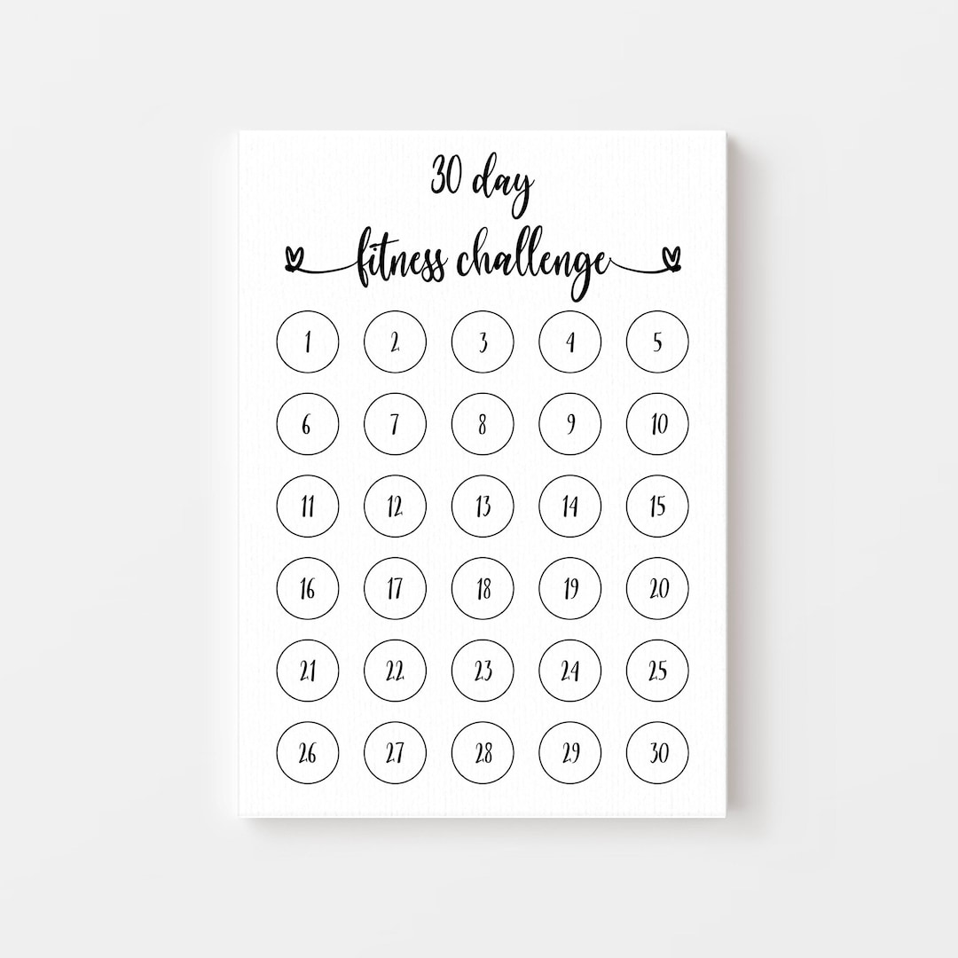 Printable 30 Day FITNESS Challenge Chart Digital 30 Day Challenge printable-30-day-fitness-challenge-chart-digital-30-day-challenge