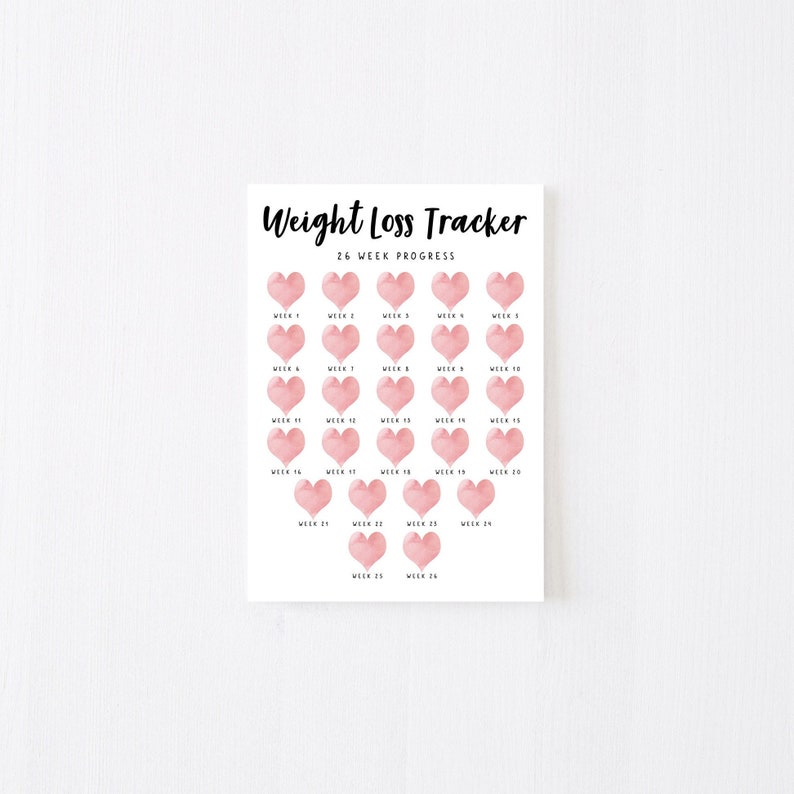 52 Week Printable Weight Loss Tracker. 5 X Digital Weekly - Etsy