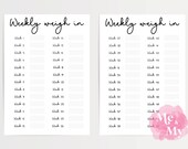 Weekly Weigh-In Tracker, Weight Loss Chart, Printable PDF (A4/A5/US Letter)
