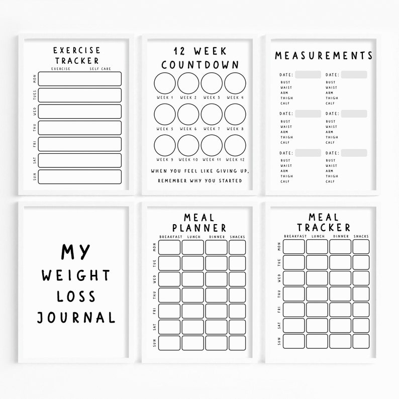 Printable Weight Loss Journal. Printable Digital Weight Loss Etsy Canada