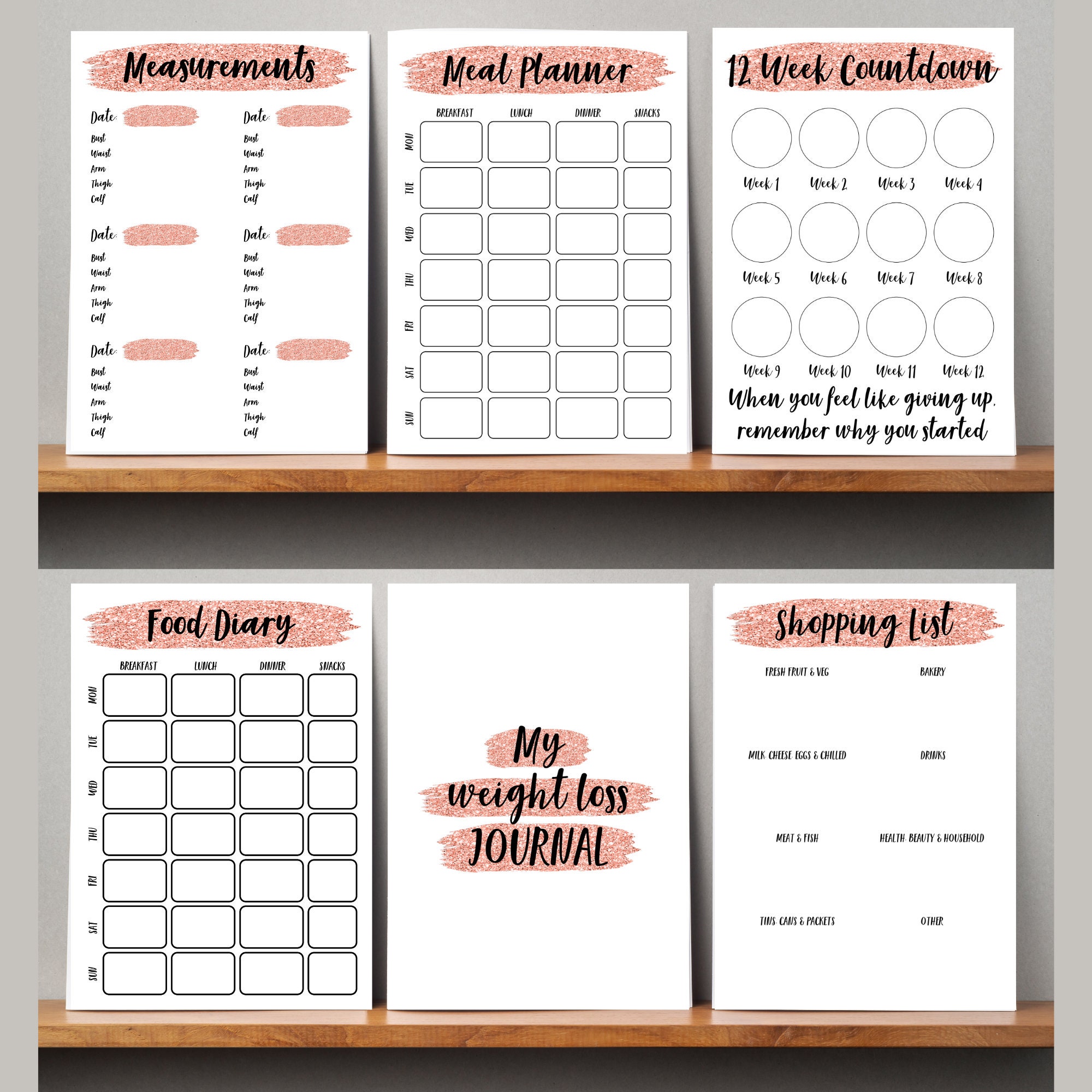 Printable Weight Loss Tracker Journal. Digital Weight Loss Etsy