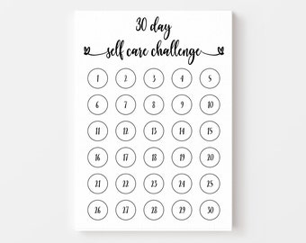 Printable 30 Day Self Care Challenge Tracker (PDF)