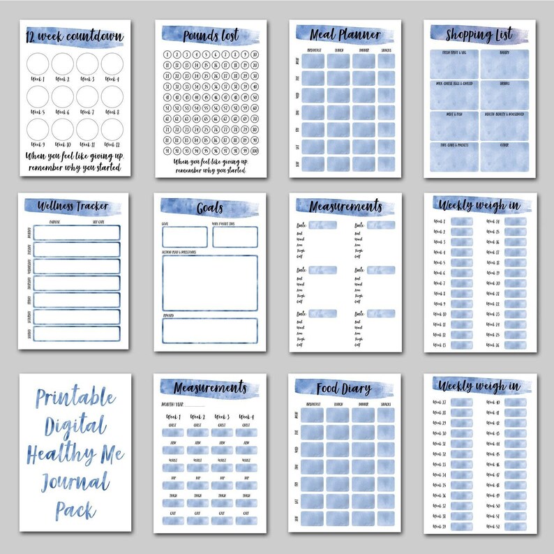 Weight Loss Journal. Printable Digital Weight Loss Journal. Etsy
