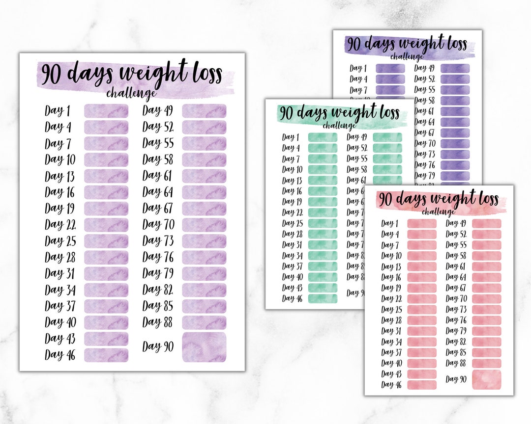 Buy Printable 90 Day Weight Loss Challenge X Digital Day  Weight Tracker, Weight Loss Chart, Weight Watchers Slimming World Tik Tok  Online