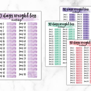 Printable 90 day weight loss challenge tracker. 4 x Digital 3 Day Weight Tracker, Weight Loss Chart, Weight Watchers Slimming World Tik Tok
