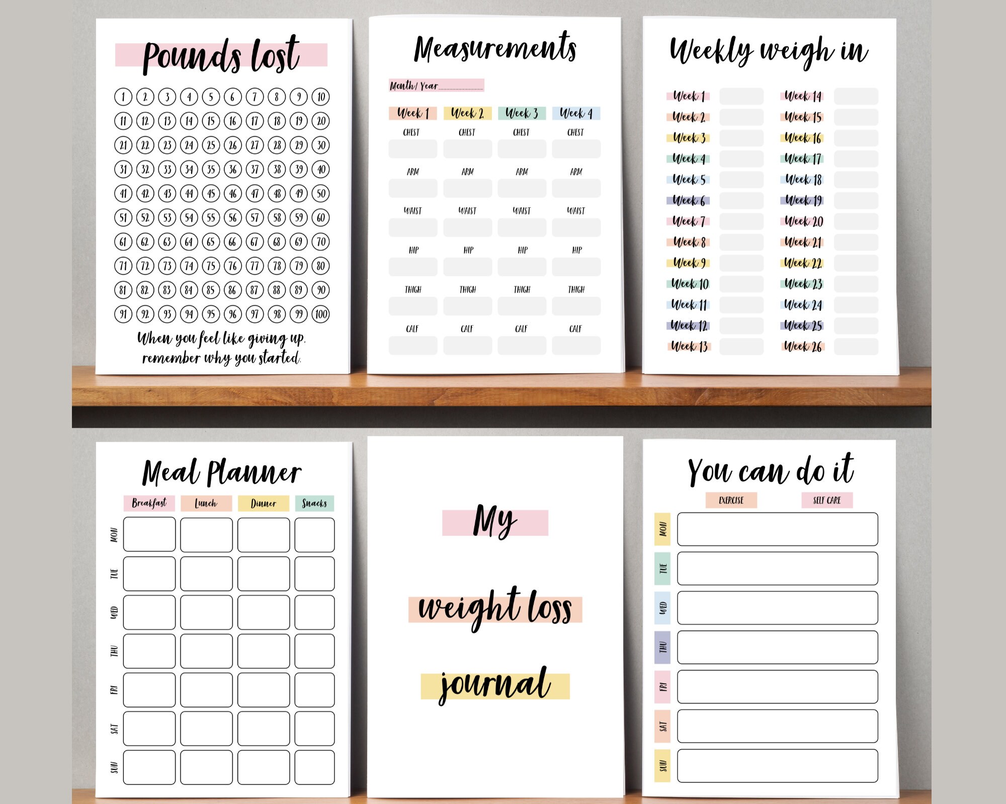 Weight Loss Journal. Printable Digital Weight Loss Journal Etsy