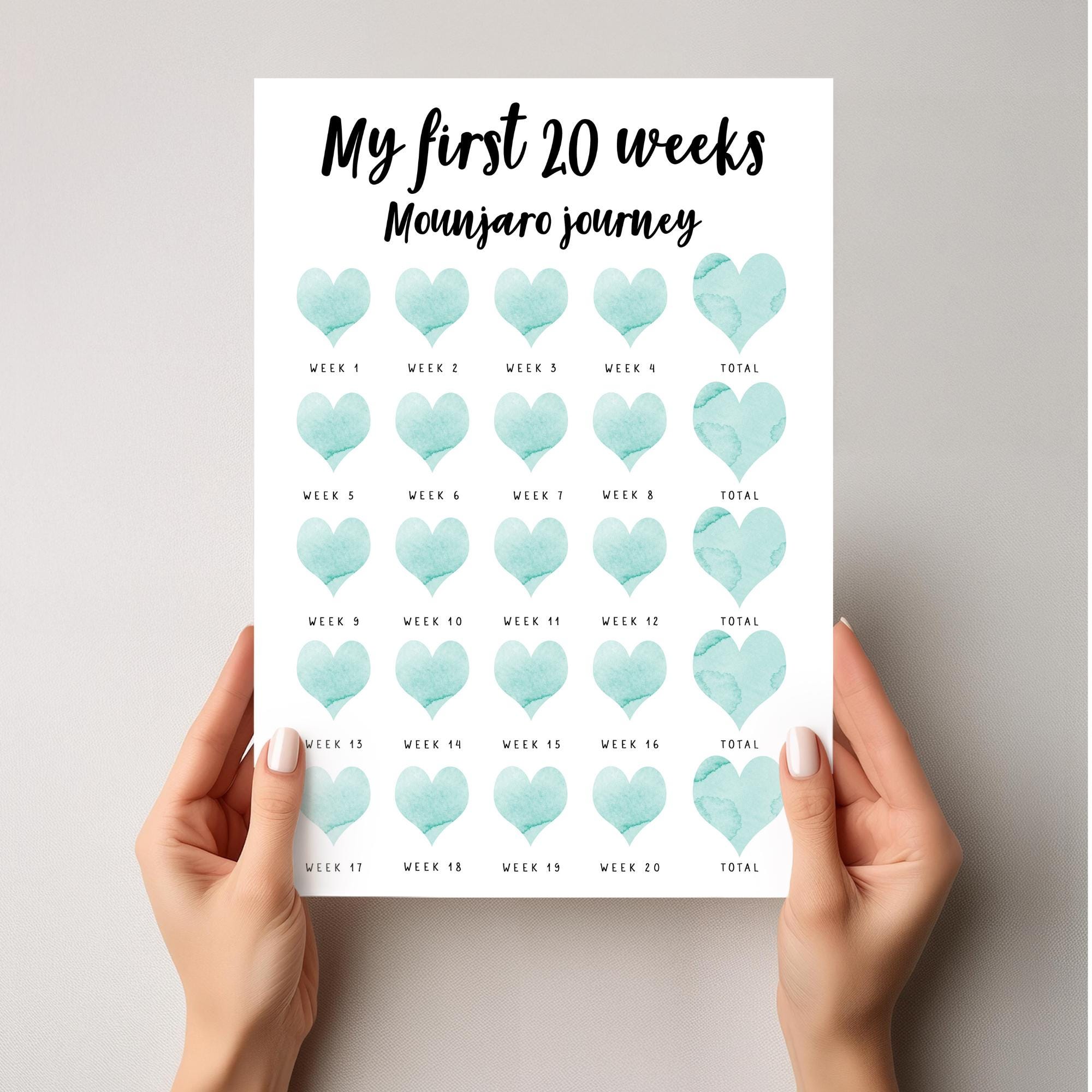 GLP 1 Weight Loss Tracker Printable | Mounjaro Weekly Progress Chart ...