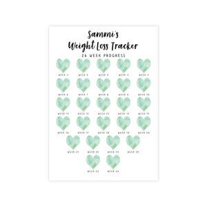 Printable Personalised Weekly Weigh In Tracker. Digital Weekly Weight Tracker, Weight Loss Tracker, Weight Loss Chart, Weight Tracker PDF