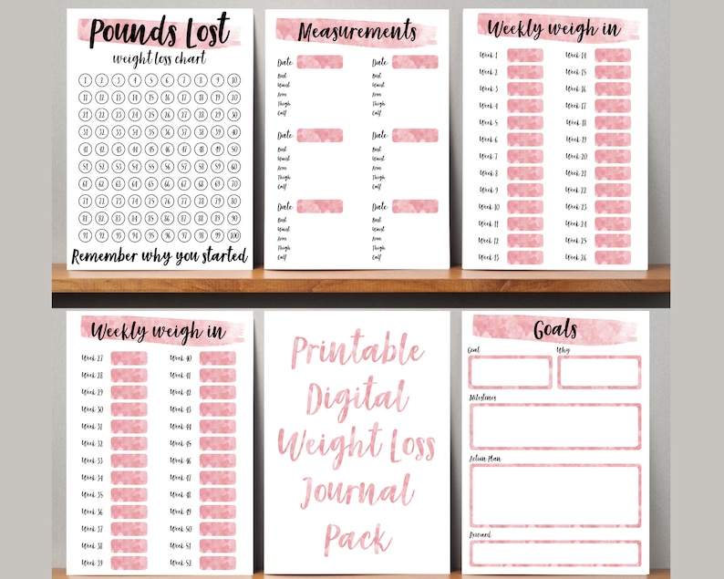 Printable Weight Loss Tracker Printable Weight Loss Journal. Etsy UK