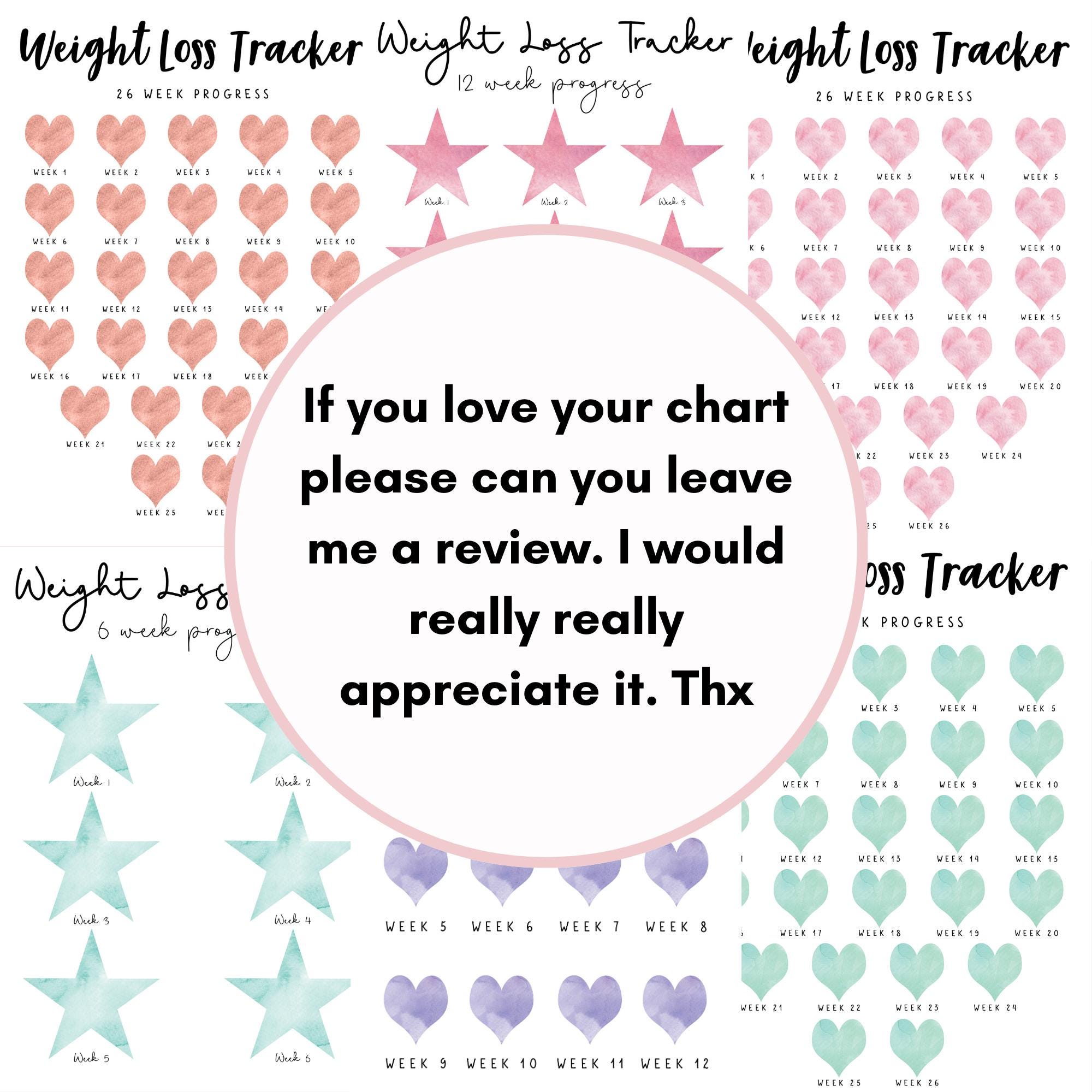 GLP 1 Weight Loss Tracker Printable | Mounjaro Weekly Progress Chart ...