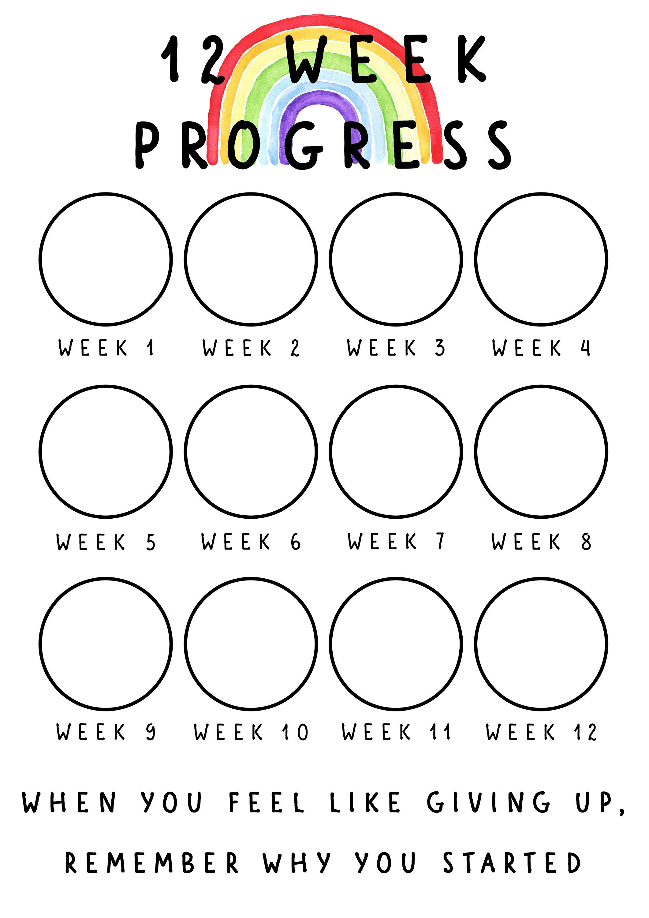 Weight Loss Journal & Printable Weight Loss Tracker. Rainbow Etsy UK