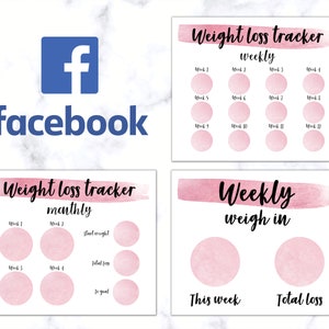 Facebook-post voor gewichtsverliestracker. 3 digitale gewichtstrackers, wekelijks gewogen, 12 weken en maandtracker. Weight Watchers Afslankwereld png