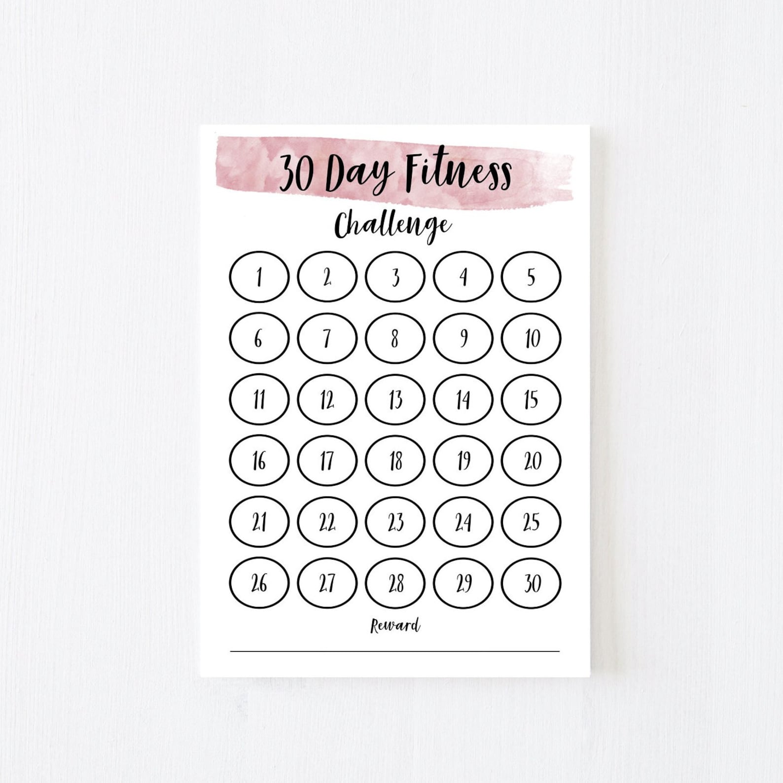 Printable 30 Day Challenge Tracker, Fitness & Habit (PDF) - Etsy