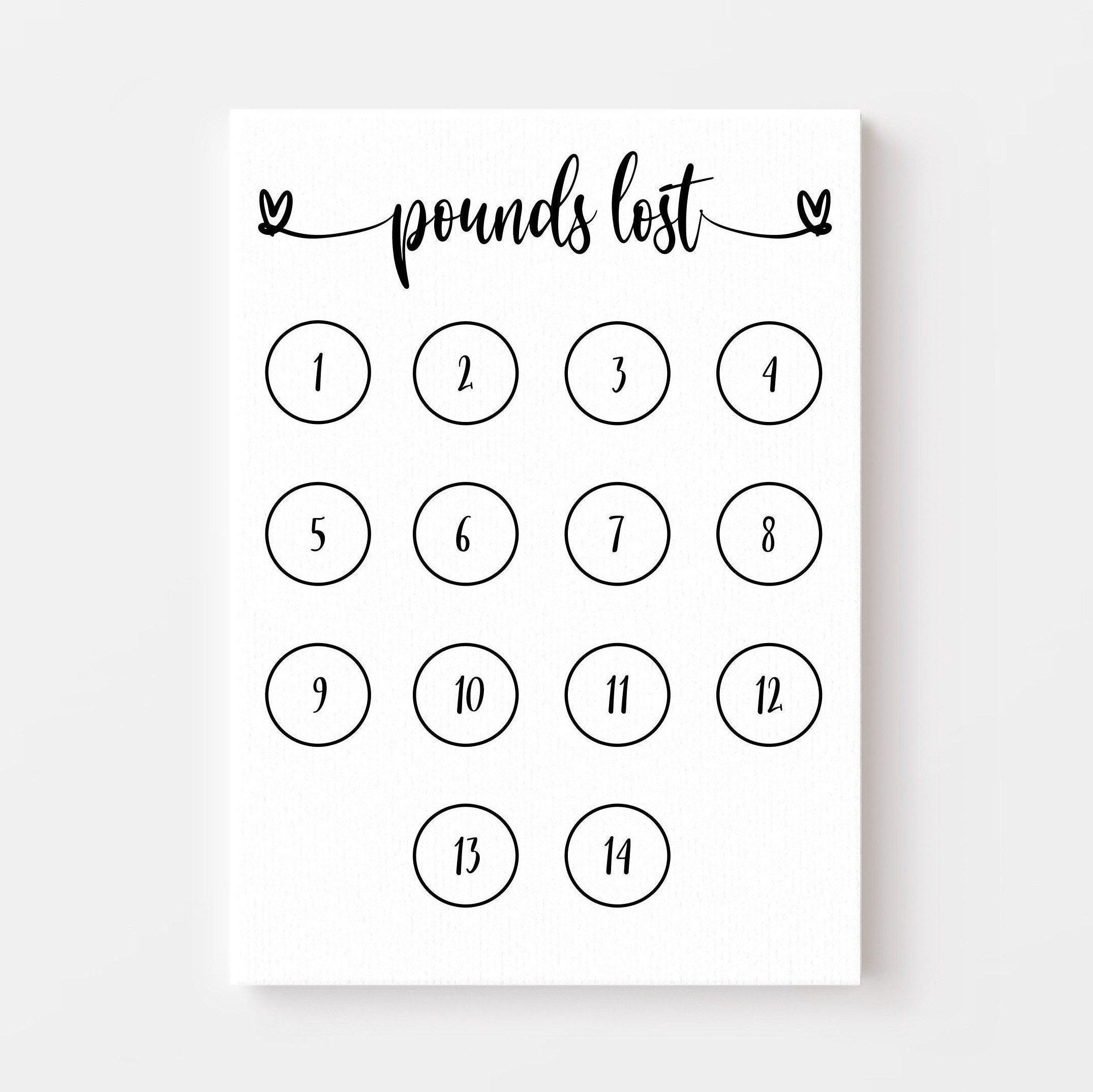 14 Pounds Lost Weight Loss Tracker. 1 Stone Weight Loss Tracker. Weight Loss Journal Printed Weightloss Chart 14 Lbs Weight Loss Print Etsy