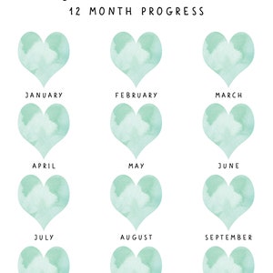 Printable annual WEIGHT LOSS TRACKER. 5 x Digital Weekly Weight Tracker, Weekly Weigh In, Measurement Tracker. 12 Month Weight Loss Chart. image 6