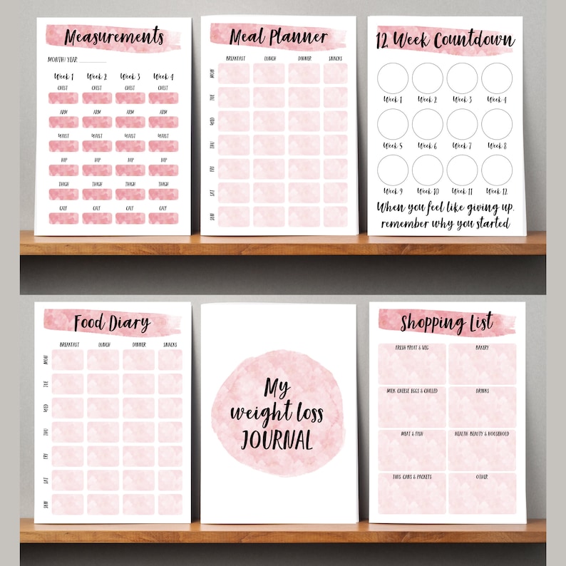 Printable Weight Loss Tracker Journal. Digital Weight Loss Etsy