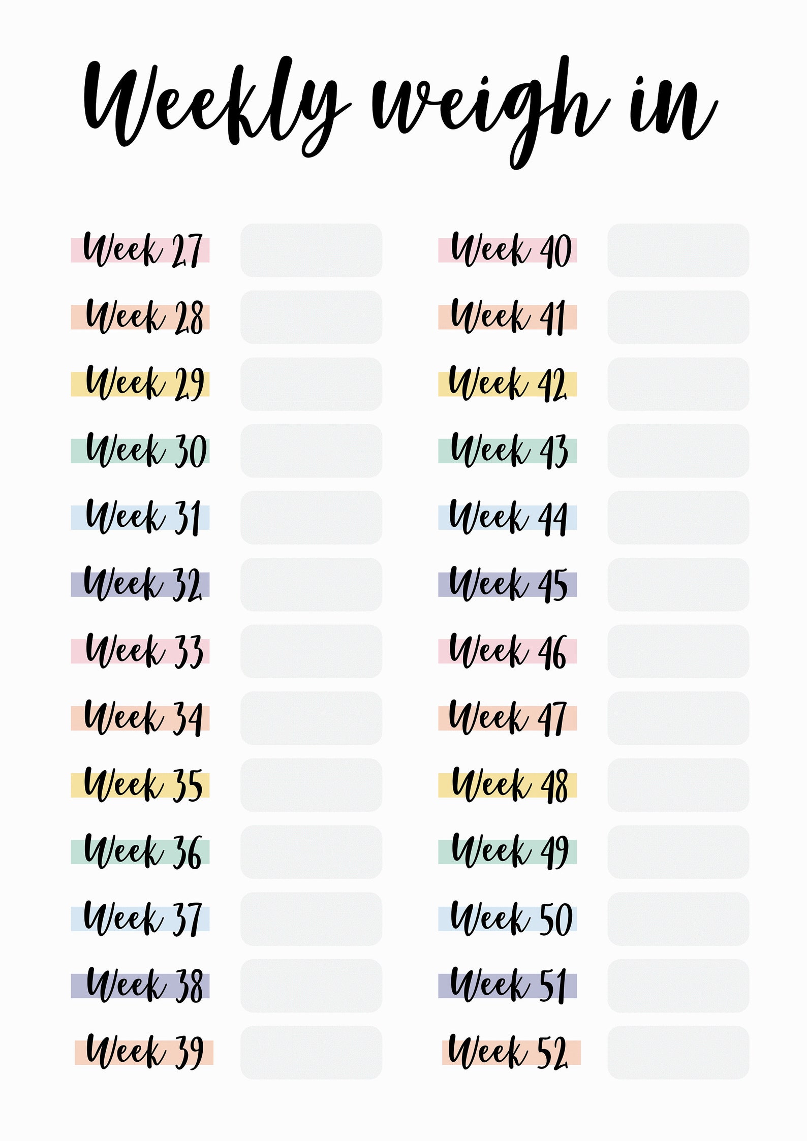 Weight Loss Tracker Journal. Printable Digital Weight Loss Etsy