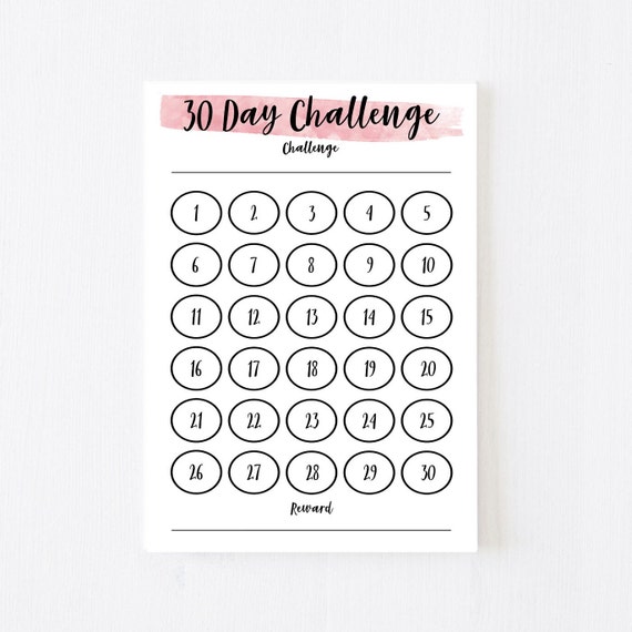 Printable 30 Day Challenge Chart. Digital 30 Day Habit Tracker, 30 Day  Challenge Tracker, Fitness Challenge, Savings Challenge, Work Out 