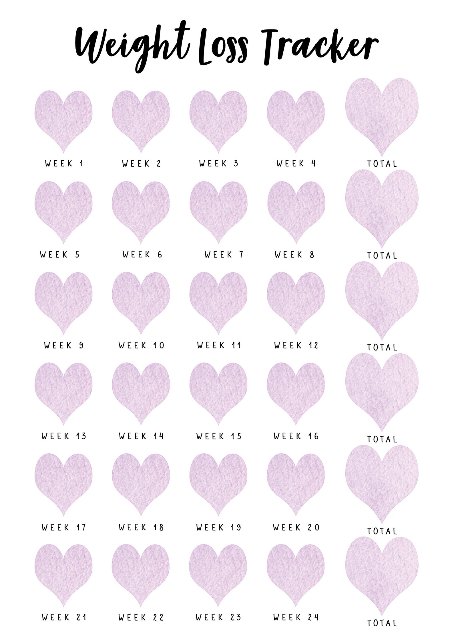 Weight Loss Tracker Printable. Digital Weekly Etsy Ireland