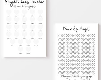Printable Weight Loss Journal & Tracker, 14 Page Digital Weight Loss Planner, Step, Water and Measurement Tracker, Meal Planner and more.