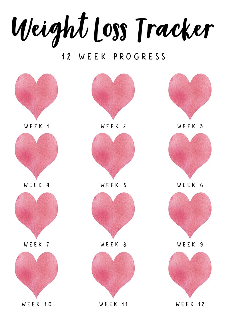 Printable WEIGHT LOSS TRACKER. 5 X Digital Weekly Weight Etsy UK